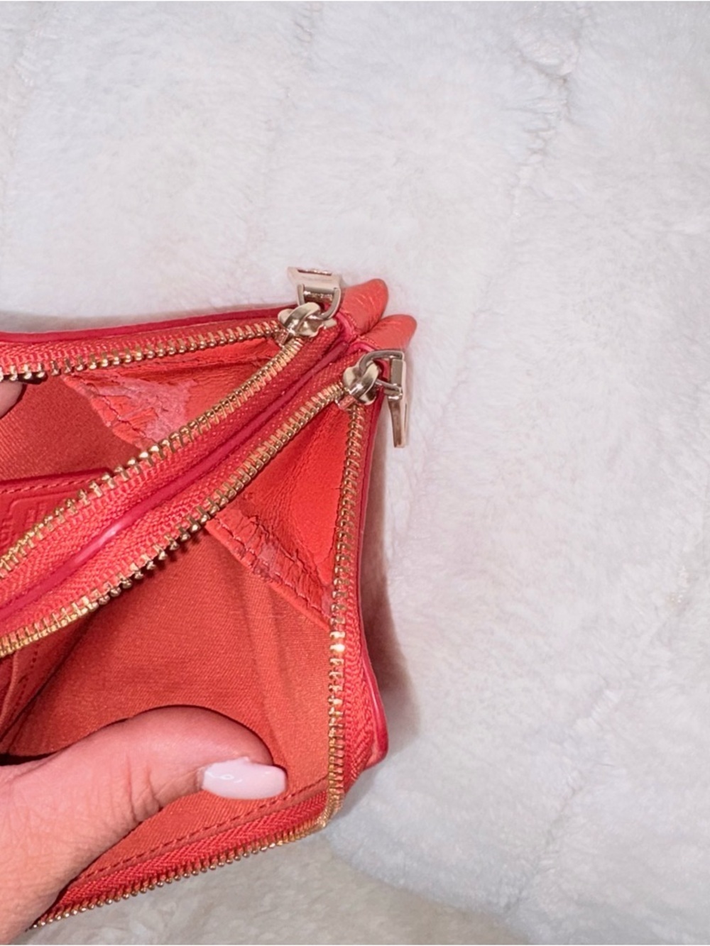 Coach orange Pebbled Leather Wristlet Clutch - Picture 3 of 6